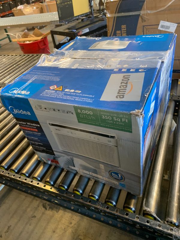 Photo 1 of *SEE CLERK NOTES* Midea 8,000 BTU Smart Inverter Air Conditioner Window Unit with Heat and Dehumidifier – Cools up to 350 Sq. Ft., Energy Star Rated, Quiet Operation, Electronic Controls, Remote Control, White