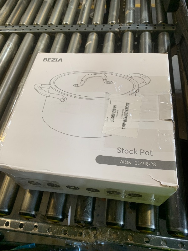 Photo 1 of 10 Quart Nonstick Stock Pot with Lid, BEZIA Fully-Clad 3-Ply Stainless Steel Pots, Induction Soup Pot with Lid, Kitchen Cooking Pots with Silicone Handle, for All Cooktops, Free of PTFE/PFOA/PFOS