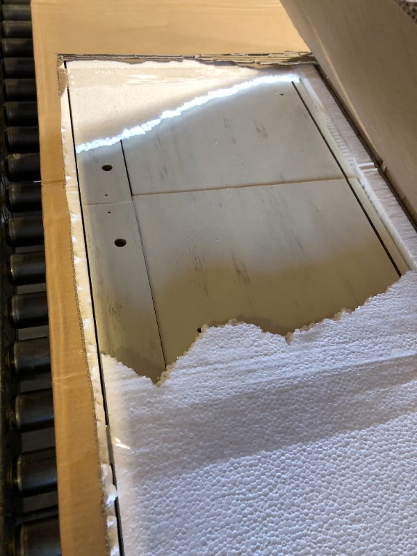 Photo 1 of VASAGLE Fireplace TV Stand for TVs up to 80 Inches, 18-Inch ELectric Fireplace with Remote, Farmhouse Entertainment Center, Media Console Table for Living Room, Rustic White and Honey Brown ULTV541W01