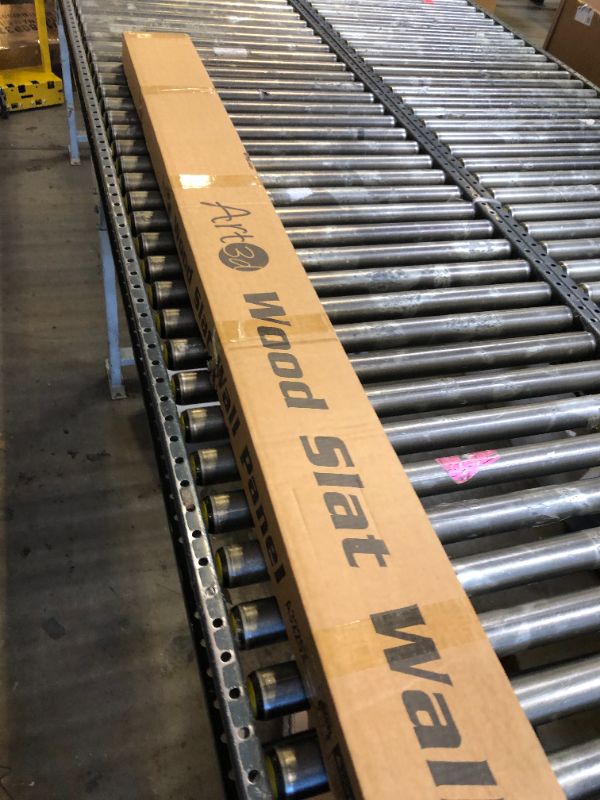 Photo 1 of Art3d Slat Wood Wall Paneling for Interior and Ceiling Decoration - Pack of 4pcs + 1pc End-Trim, Size 108 x 5.7in.- Walnut