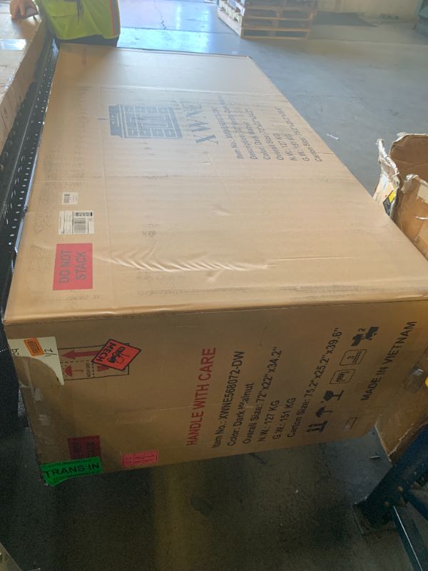 Photo 1 of XWNE 72-inch Dark Walnut Bathroom Vanity with 2 Sinks, Solid Wood, 0.79-inch Stone Countertop and Backsplash, 6 Drawers, 4 Soft Closing Doors