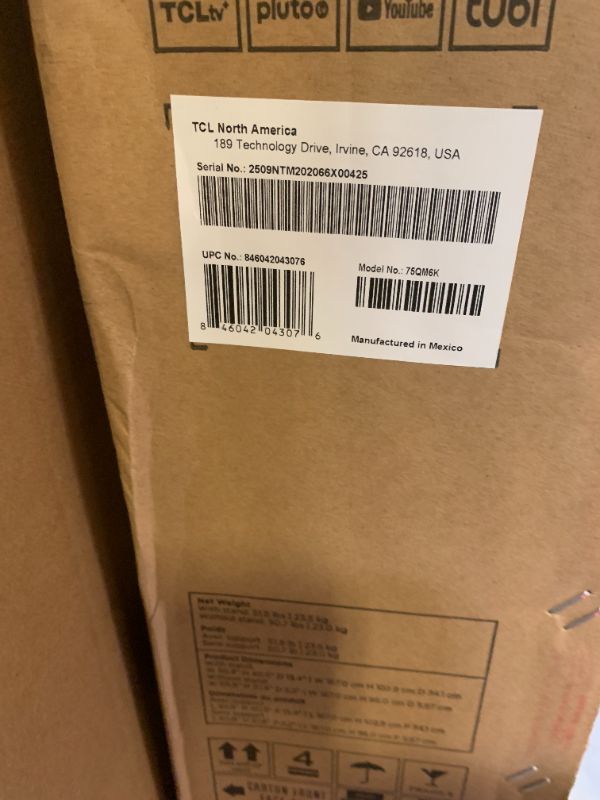 Photo 1 of TCL 75 Inch Class QM6K Series | Mini LED QLED 4K HDR | 75QM6K, 2025 Model | 120HZ-144HZ High Brightness Smart Google TV Dolby Atmos Onkyo Audio | Voice Remote Alexa Gaming Streaming Television