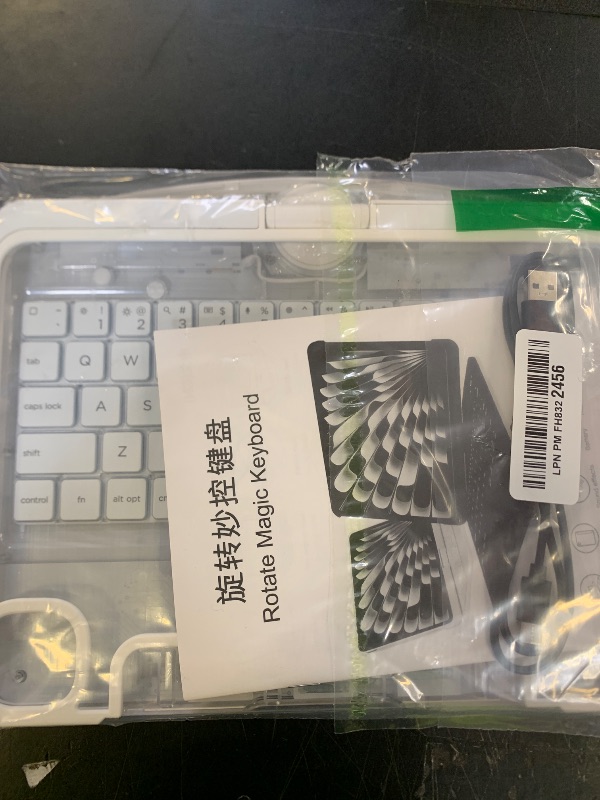 Photo 1 of Transparent Keyboard Case for iPad Pro 11" (M5/M4, 2025/2024) Wireless Keyboard with 7 Colors Backlight, 360° Rotatable Protective Case with Pencil Holder, Multi-Touch Trackpad, Thin & Light, White