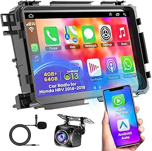 Photo 1 of Android 13 Car Stereo for Honda Vezel HRV 2014 2015 2016 2017 2018 with Wireless Carplay & Android Auto, 5G WiFi, 9" 1080P Touch Screen GPS Navi Head Unit, FM Radio, Bluetooth 5.0, Mirrorlink,4GB+64GB