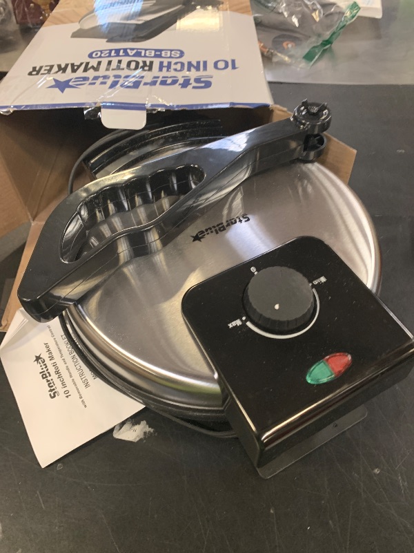 Photo 1 of 10inch Roti Maker by StarBlue with FREE Roti Warmer and Removable Handle - The automatic Stainless Steel Non-Stick Electric machine to make Indian style Chapati, Tortilla, Roti AC 110V 50/60Hz 1200W
