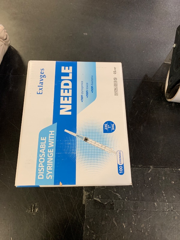 Photo 1 of 100 Pack Disposable 3ml/cc Lab Syringes with 23Ga 1 Inch Needle Luer Lock, Individually Sealed Packed
