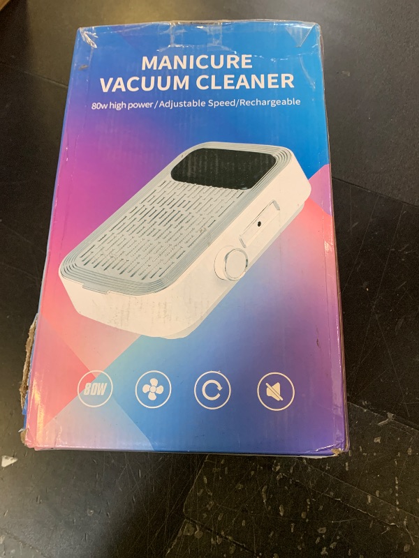 Photo 1 of QUTBAG 80W Nail Dust Collector, Professional Nail Vacuum Dust Collector Dust Extractor with Adjustable Suction and Removable Filter for Acrylic Nails Builder Extension Nails white