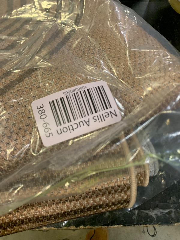 Photo 1 of LIVEBOX Modern Rainbow Easy Jute Rug, 5x7 Washable Area Rugs for Living Room Patio Farmhouse Indoor Outdoor Rug, Non Slip Neutral Floor Carpet for Office Backyard (5'x7', Nature)