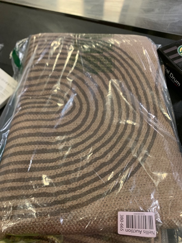 Photo 1 of LIVEBOX Modern Rainbow Easy Jute Rug, 5x7 Washable Area Rugs for Living Room Patio Farmhouse Indoor Outdoor Rug, Non Slip Neutral Floor Carpet for Office Backyard (5'x7', Nature)