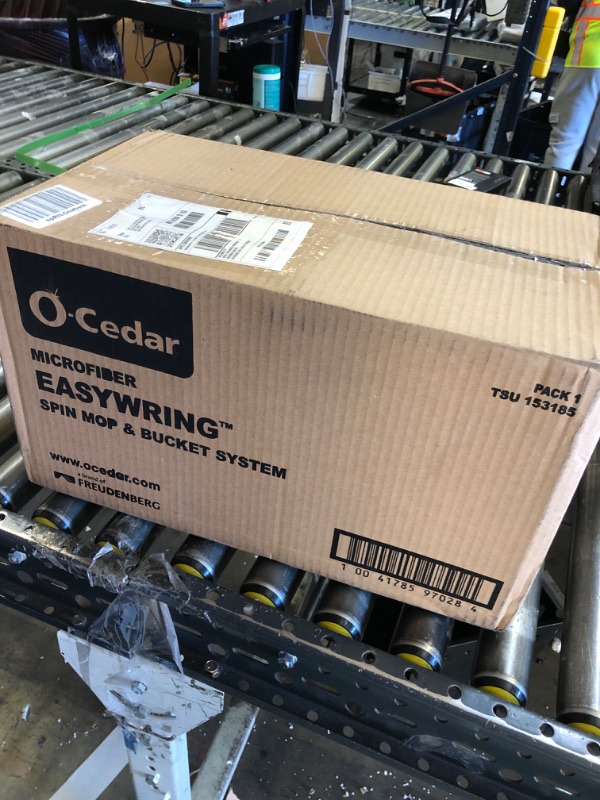 Photo 1 of O-Cedar EasyWring Microfiber Spin Mop, Bucket Floor Cleaning System, Red, Gray, Standard