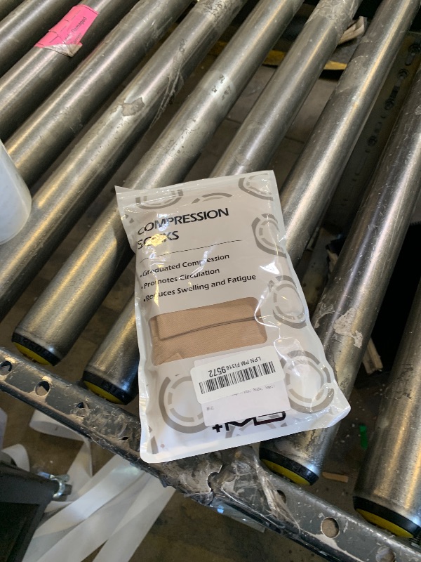 Photo 1 of +MD 2 Pairs Compression Socks for Women & Men Medical Grade 20-30 mmHg, Open-Toe knee High Stocking, Support for edema, Varicose Veins, Nude, Small