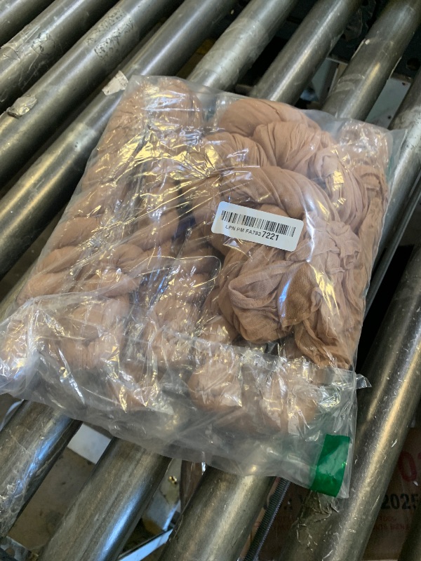 Photo 1 of 10 Pack Nude Cheesecloth Table Runner 6FT Boho Gauze Fabric Table Runner Vintage Rustic Sheer Runners for Wedding Party Bridal Baby Shower Long Table Decorations