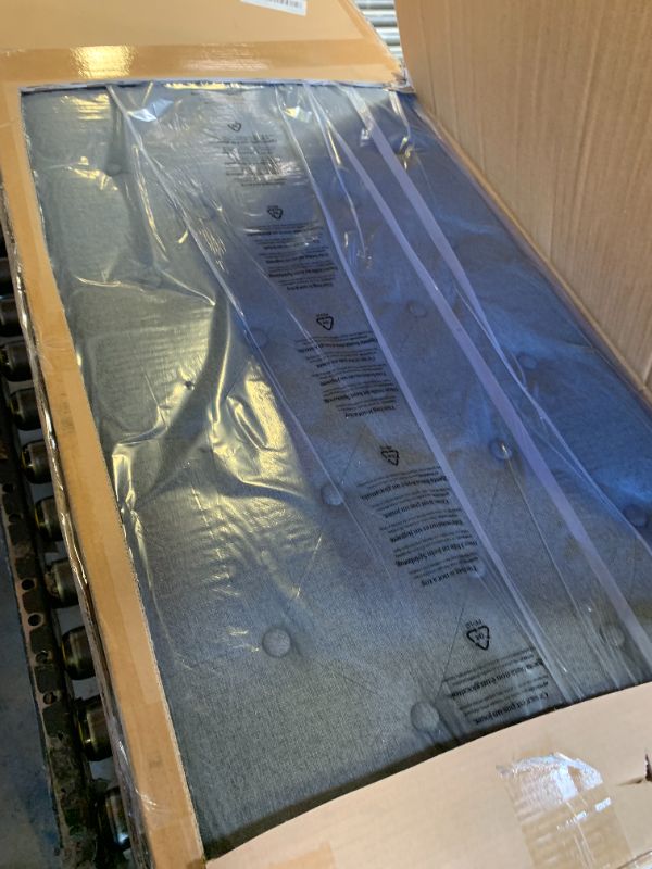 Photo 1 of Feonase Queen Bed Frame with 4 Storage Drawers, Upholstered Storage Bed with Charging Station, Tufted Wingback Headboard, No Box Spring Needed, Dark Grey