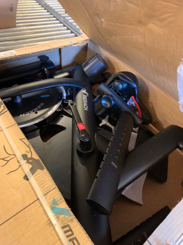 Photo 1 of MERACH Exercise Bike, Brake Pad Stationary Bike with Exclusive App, Low Noise Indoor Cycling Bike with 300lbs Weight Capacity, Tablet Mount and Fitness Courses for Weight Loss