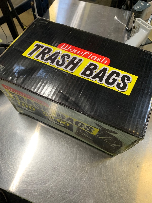 Photo 1 of 100 Count 55-60 Gallon Trash Bags, Sturdy & Tear-Resistant Commercial Can Liners 55 Gallon, Large Garbage Bags, Large Black Trash Bags for Commercial, Lawn and Leaf Bags