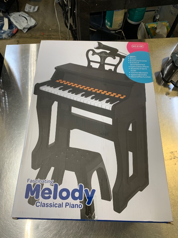 Photo 1 of Poiacmvoia Keyboard Piano Toy for Kids 37-Key Toddler Keyboard Musical Instrument Mini Piano Educational Music Pianos Toys with Microphone, Christmas Birthday Gifts for Age 3 4 5 6 Years Old