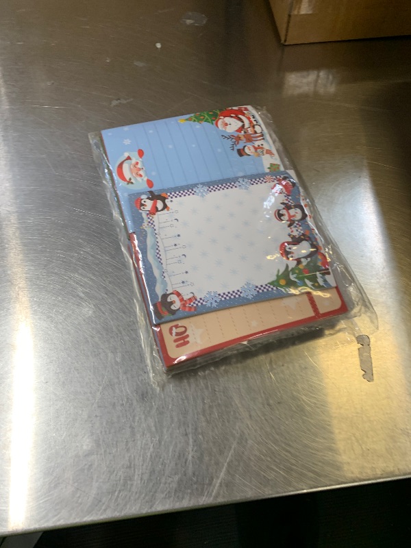 Photo 1 of 12 Sets Christmas Sticky Notes with Ballpoint Pens, Christmas Notepads Winter Memo Pad Bulk Christmas Gifts for Coworkers Holiday Decoration Party Favors Office Home Supplies