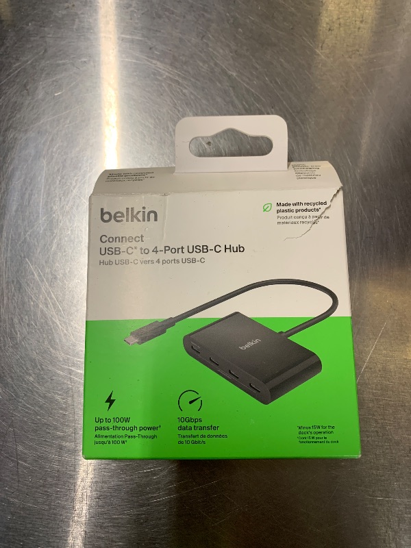 Photo 1 of Belkin 4-Port USB C Charger Block, 200W GaN Multi-Port Charger USB-C PD 3.1 Fast Charge + 5ft Power Cord - MacBook, iPhone 17, Air, iPad, Galaxy S25, Google Pixel 10, Nintendo Switch 2 - Black