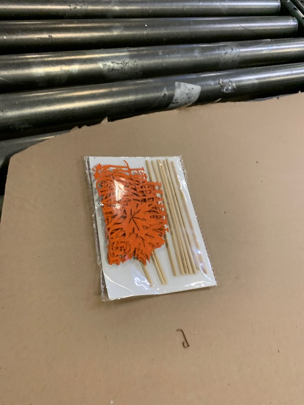 Photo 1 of 10Pcs Maple Leaf Cupcake Toppers - Orange Glitter Happy Thanksgiving Cake Topper - Fall Leaves Cake Decoration for Thanksgiving Day Theme Party