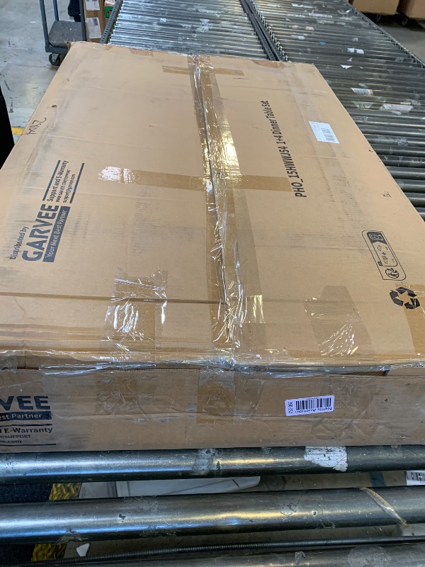 Photo 1 of GarveeHome Dining Table Set for 4 with Storage Rack, 5-Piece Kitchen Table and Upholstered Chairs of 4, Wood Tabletop & Heavy-Duty Metel Frame, Dining Room Set for Small Space, Apartment, Black