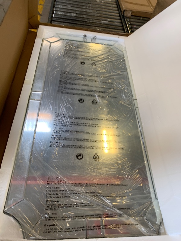 Photo 1 of Chende Arched Mirror for Living Room, 5 ft Bathroom Wall Mirror with Glass Beveled Edge, Modern Wall Decorative Mirror for Elegant Dining Room, Entryway, Bedroom