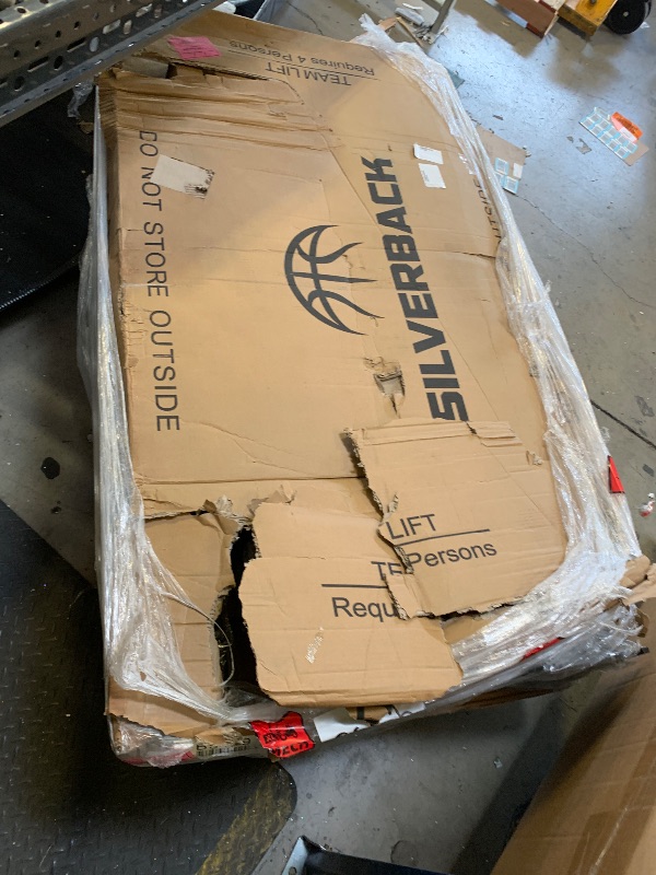 Photo 1 of Silverback Ghost Basketball Goal with 60-Inch Tinted Tempered Glass Backboard