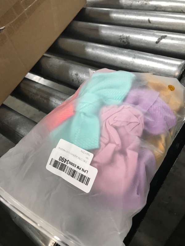 Photo 1 of Cinaci 12 Pack Oversized Colorful Solid Stretchy Nylon Headbands with Big Bow Large Knot Hair Bows Soft Elastic Hair Bands Hair Accessories Wide Headwraps for Newborn Baby Girls Infants Toddlers Kids