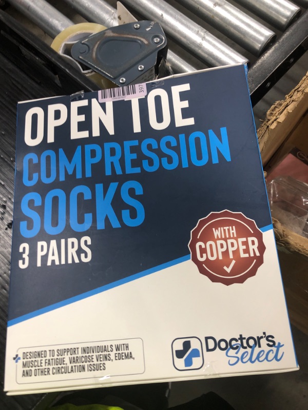 Photo 1 of Doctor's Select 3 Pairs Copper Toeless Compression Socks for Men - 20-30 mmHg Compression Socks Men Open Toe, Toeless Socks, Black with Copper