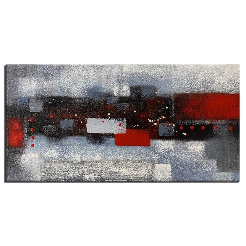 Photo 1 of Red and grey large canvas painting