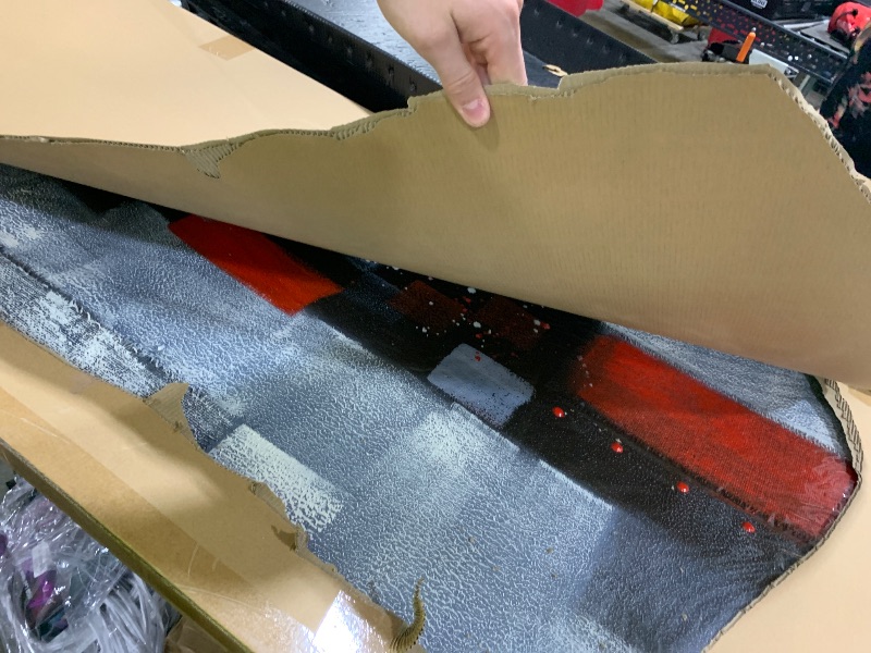 Photo 1 of Red and grey large canvas painting