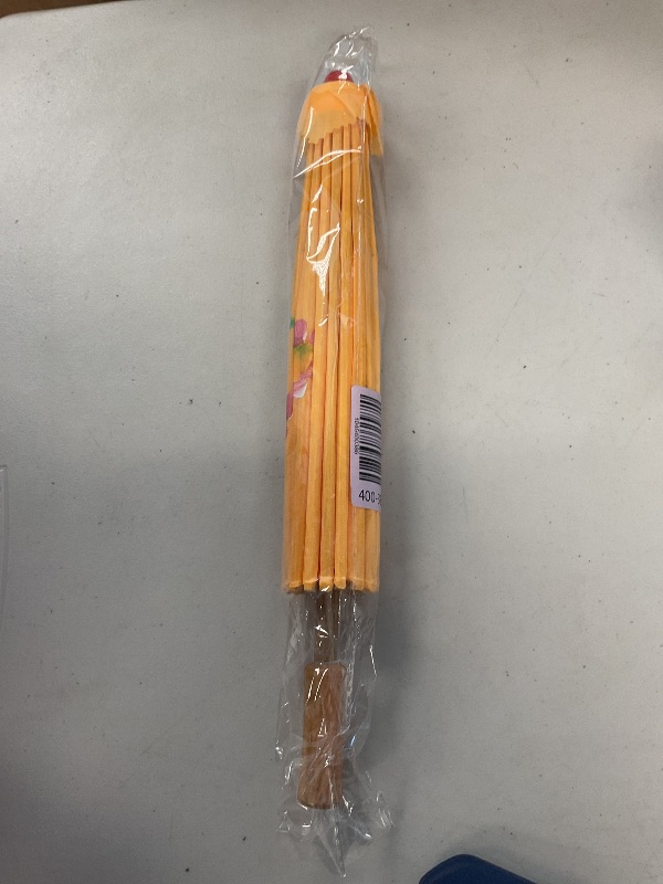 Photo 1 of Dunzy 1 piece Chinese Handmade Umbrella Oiled Paper Classical Plum Blossom Paper Umbrella Parasol Art Dance Japanese Decorations for Wedding Parties Photography, Costumes, Decoration(22 x 15 Inches) yellow 