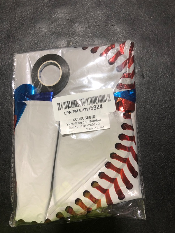 Photo 1 of 11th Birthday Decorations for Boys - Baseball Sports Theme Party Supplies, 40 inch Foil Number 11 Balloon Blue Red White Sports Balloon Kits