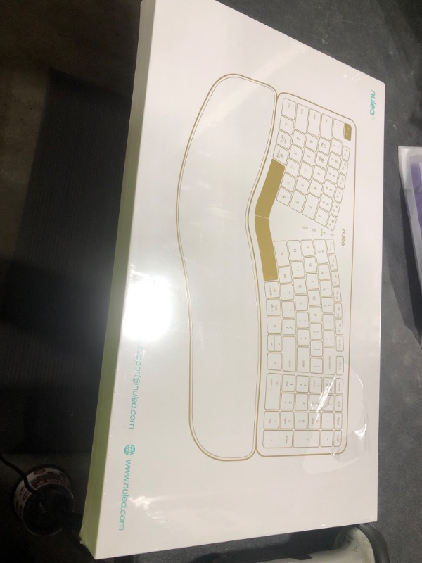 Photo 1 of Nulea Wireless Ergonomic Keyboard, Split Keyboard with Cushioned Wrist Rest, Bluetooth and USB Connectivity, USB-C Rechargeable, Compatible with Windows Mac