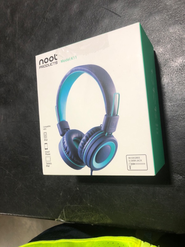 Photo 1 of Kids Headphones - noot products K11 Foldable Stereo Tangle-Free 3.5mm Jack Wired Cord On-Ear Headset for Children/Teens/Boys/Girls/Smartphones/School/Kindle/Airplane Travel/Plane/Tablet (Navy/Teal)