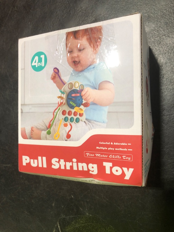 Photo 1 of Tiyol Montessori Toys, Silicone Pull String Activitys, Developmental Pulling Baby Sensory Toy, Car Seat Airplane Travel Toddler Boy &Girl Infant Birthday Gifts