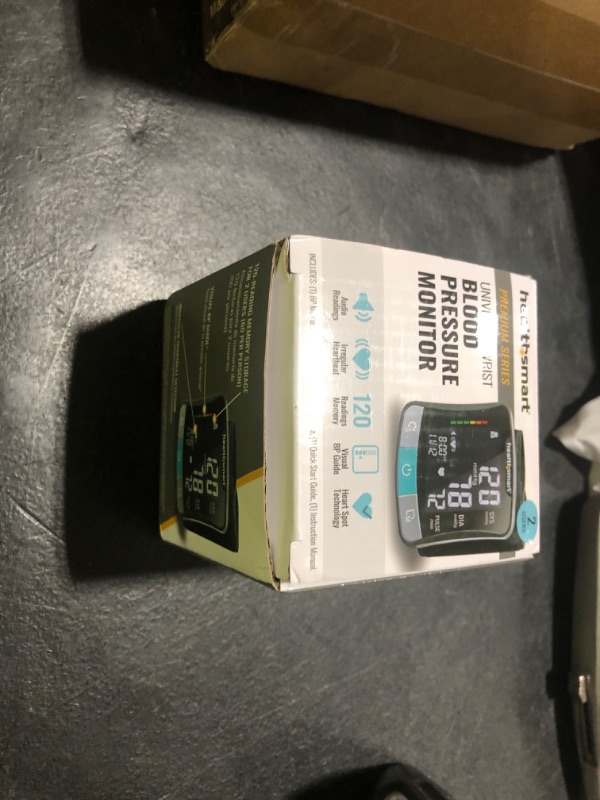 Photo 1 of HealthSmart Digital Premium Wrist Blood Pressure Monitor with Cuff That Measures Pulse Heartbeat and High or Low BP, 120 Reading Memory Stores Up to 60 Readings for 2 Users