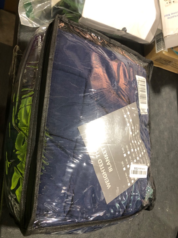 Photo 1 of yescool Weighted Blanket for Adults (20 lbs, 60” x 80”, Blue) Cooling Heavy Blanket for Sleeping Perfect for 190-210 lbs, Queen Size Breathable Blanket with Premium Glass Bead, Machine Washable