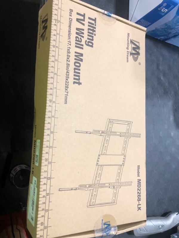 Photo 1 of Mounting Dream UL Listed TV Mount for Most 37-75 Inch TV, Universal Tilt TV Wall Mount Fit 16", 18", 24" Stud with Loading Capacity 132lbs, Max Vesa 600 x 400mm, Low Profile Flat Wall Mount Bracket