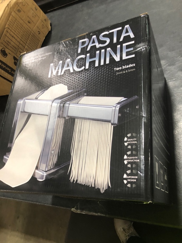 Photo 1 of Maxceysen Electric Pasta Maker Stainless Steel Noodle Machine with Roller & Cutter Adjustable 7 Thickness & 2 Width for Spaghetti, Fettuccini, Lasagna, Pie Crust, Dumpling, Wonton
