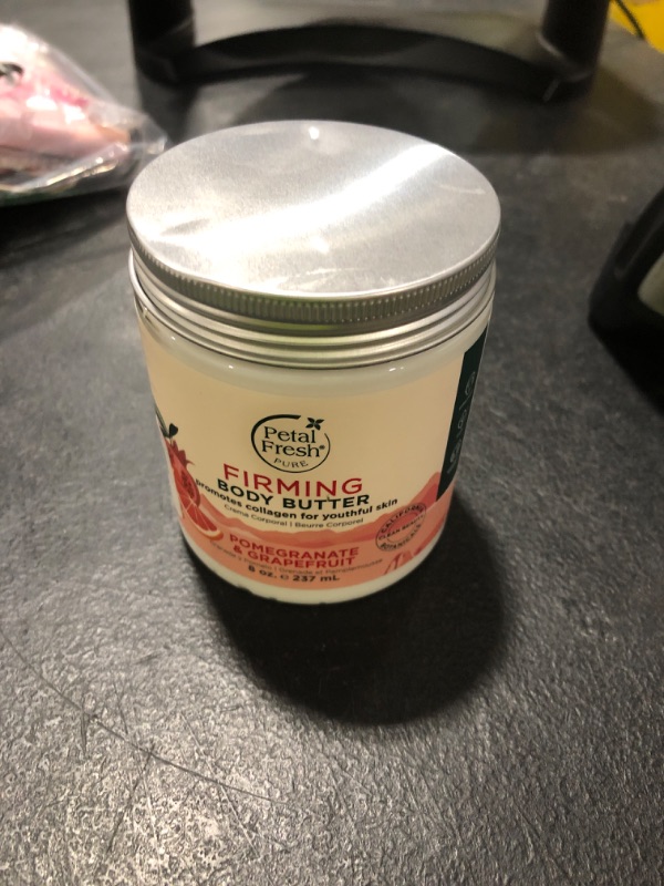 Photo 1 of Petal Fresh Pure Firming Pomegranate & Grapefruit Body Butter, Organic Coconut Oil, Argan Oil, Shea Butter, Promotes Collagen, For All Skin Types, Natural Ingredients, Vegan and Cruelty Free, 8 oz