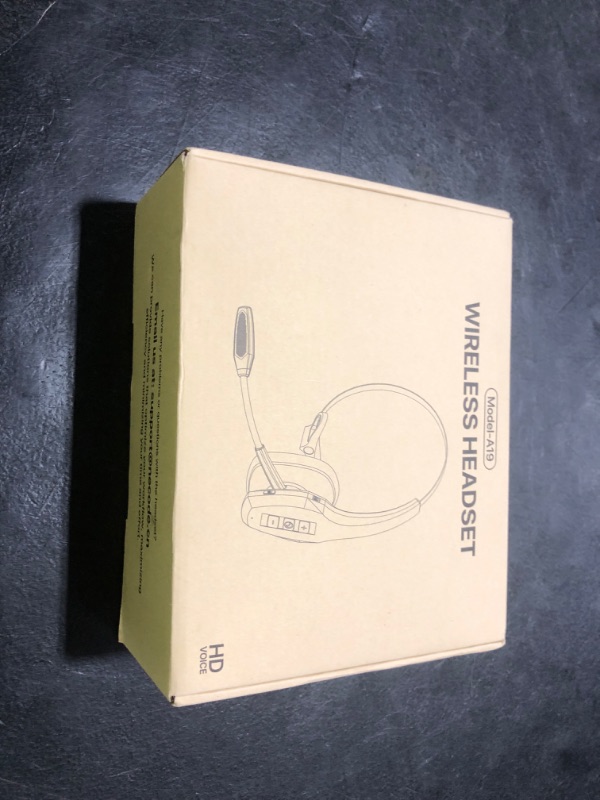 Photo 1 of Trucker Bluetooth Headset, Wireless Headset with Mic, Bluetooth Headsets with Dual Noise Cancelling Microphone & Mute Button, 55Hrs Working Time PC Headsets for Cell Phones, Computer, Truck Driver