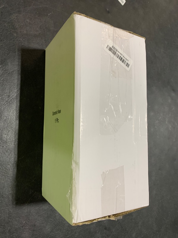 Photo 1 of 12 Inch Tall Premium Quality Ceramic Vase | Flower Vase for Home Decor | Farmhouse Decor, Desk Decor, Modern Decor, Aesthetic Room Decor, White Vase for Bohemian Decor, Pampas Vase, White