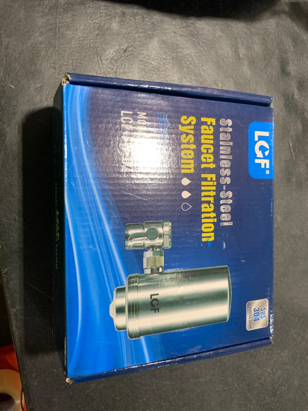 Photo 1 of LCF 360° Rotating Stainless-Steel Faucet Water Filter - High Flow, Mineral-Enhanced Tap Water Filter, Reduces Chlorine, Heavy Metals and Bad Taste, Easy Install, 320 Gallons, Kitchen Sink Ideal