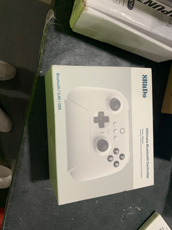 Photo 1 of 8Bitdo Ultimate Bluetooth Controller with Charging Dock, Wireless Pro Controller with Hall Effect Sensing Joystick, Compatible with Switch, Windows and Steam Deck, White