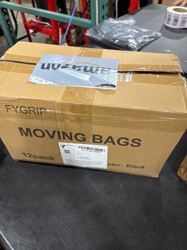 Photo 1 of 12 Pack Extra Heavy Duty Large Moving Bags with Strong Zipper & Comfortable Handles, Sturdy & Durable Clothes Storage Bags Totes Bins, Packing Moving Boxes for College Supplies, Black