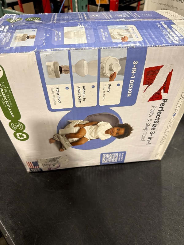 Photo 1 of Delta Children PerfectSize Potty - Made with Eco-Friendly Recycled Ocean Material, White/Grey