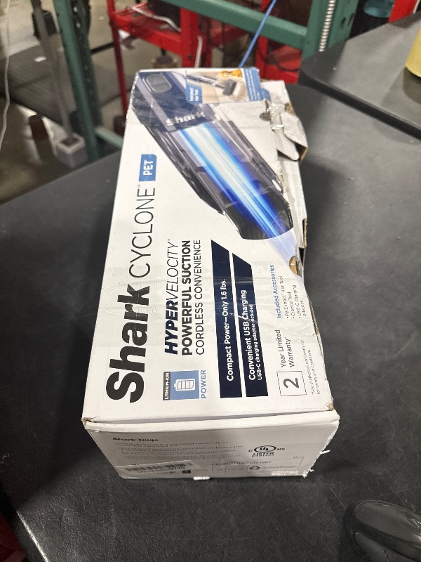 Photo 1 of Shark Cyclone PET Handheld Vacuum with 8" Crevice Tool, HyperVelocity Suction, Navy Blue/Grey, CH701