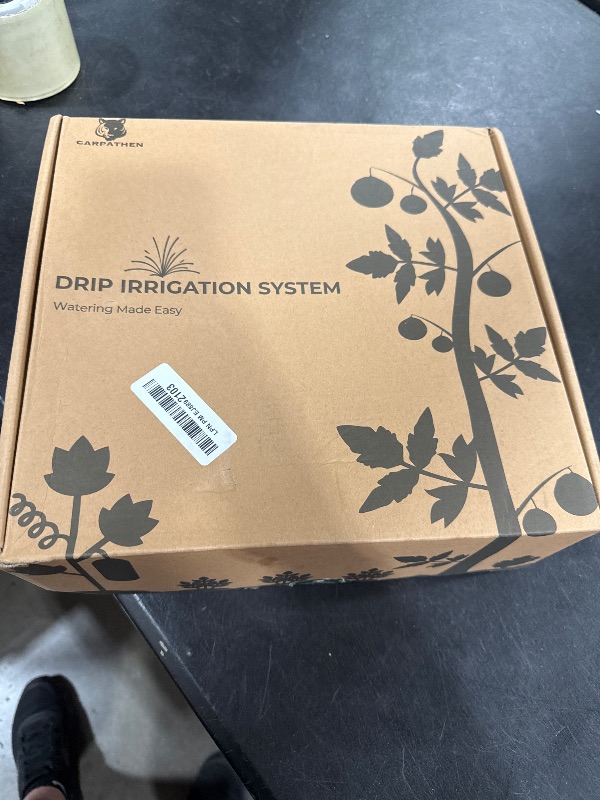 Photo 1 of CARPATHEN Drip Irrigation System - Adjustable Premium Irrigation System for Garden, Raised Beds - Complete Drip Irrigation Kit with Drip Emitters, 5/16" and 1/4" Irrigation Tubing and Barbed Fittings