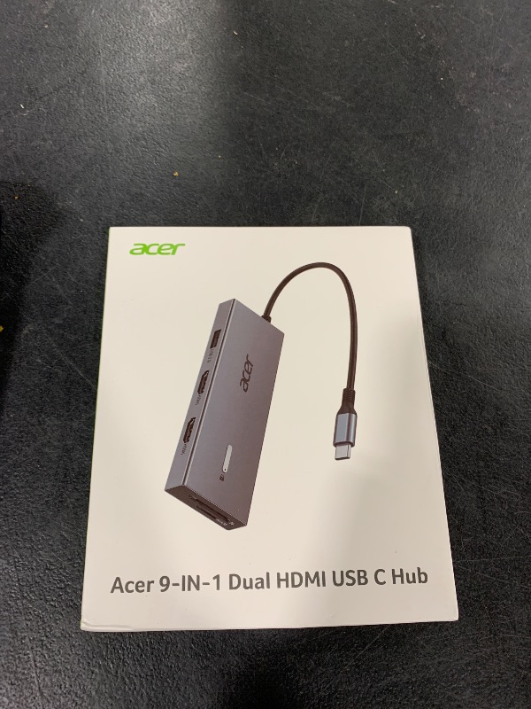 Photo 1 of Acer USB C Docking Station Dual HDMI Monitor, Laptop Multiport Adapter with 4K HDMI, USB A&C 3.0 Ports, SD/Micro SD, 100W PD Charging, USBC Dock Compatible with Mac/Acer/Dell XPS/HP/Surface etc