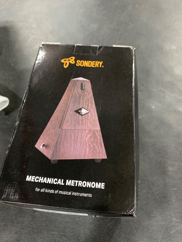 Photo 1 of Sondery Classic Mechanical Metronome with Bell for Piano Guitar Drum Violin Saxophone All Instruments, Tempo Range 40-208bpm, Beats 02346, Black Wood Grain ABS Case with Comfortable Click Sound